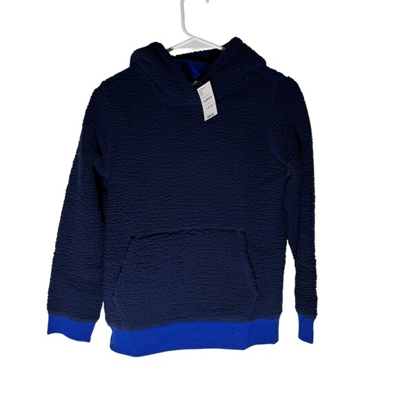 Lands' End Other - Lands' End Sherpa Pullover Hoodie Kids Size Large 10-12 Deep Sea Navy Blue NWT!